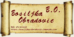 Bosiljka Obradović vizit kartica